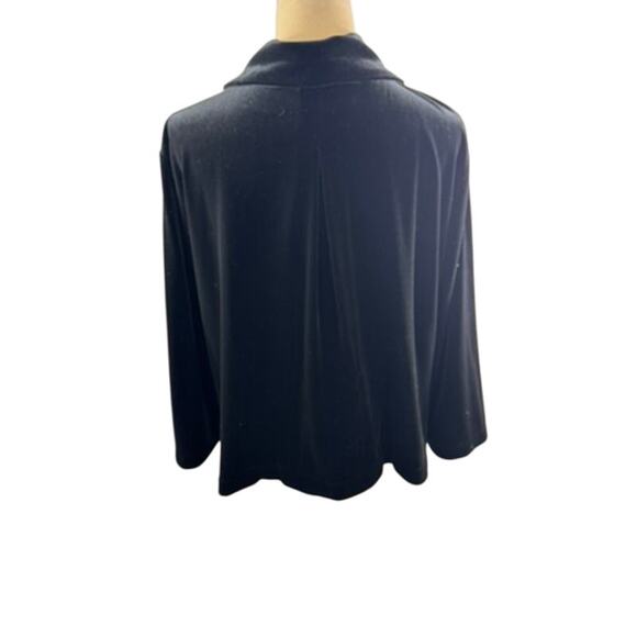 "CHICOS" Black Velvet Cardigan/Blazer Large BUttons Y2K Vintage Cropped Formal - Picture 3 of 9